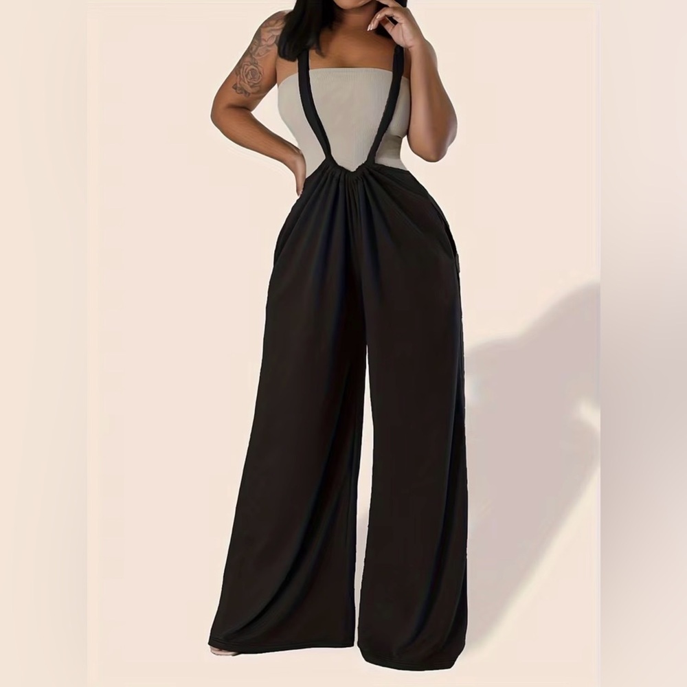 Stylish Women's Wide-Leg Pant Jumpsuit Soft Comfy Chic New Boutique